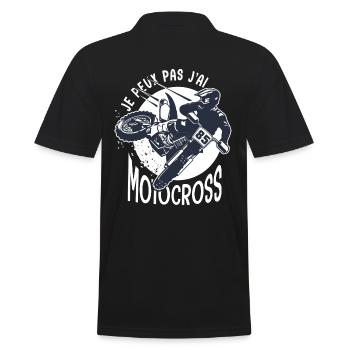 Motocross je peux pas j ai motocross sport moto - Polo Homme - noir - Dos - Kai (181cm)