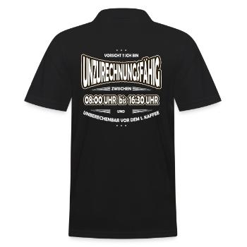 Unzurechnungsfähig Büro, Arbeit, Morgenmuffel - Männer Poloshirt - Schwarz - Hinten - Kai (181cm)