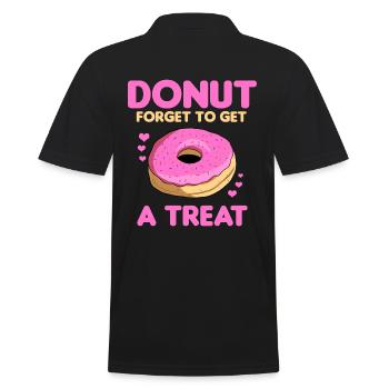 Donut -Liebhaber Naschkatze - Männer Poloshirt - Schwarz - Hinten - Kai (181cm)
