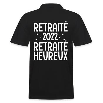 Cadeau retraite 2022 retraité heureux - Polo Homme - noir - Dos - Kai (181cm)