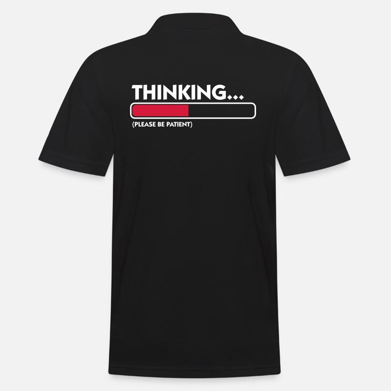 Ich denke nach....Geduld bitte! - Männer Poloshirt - Schwarz