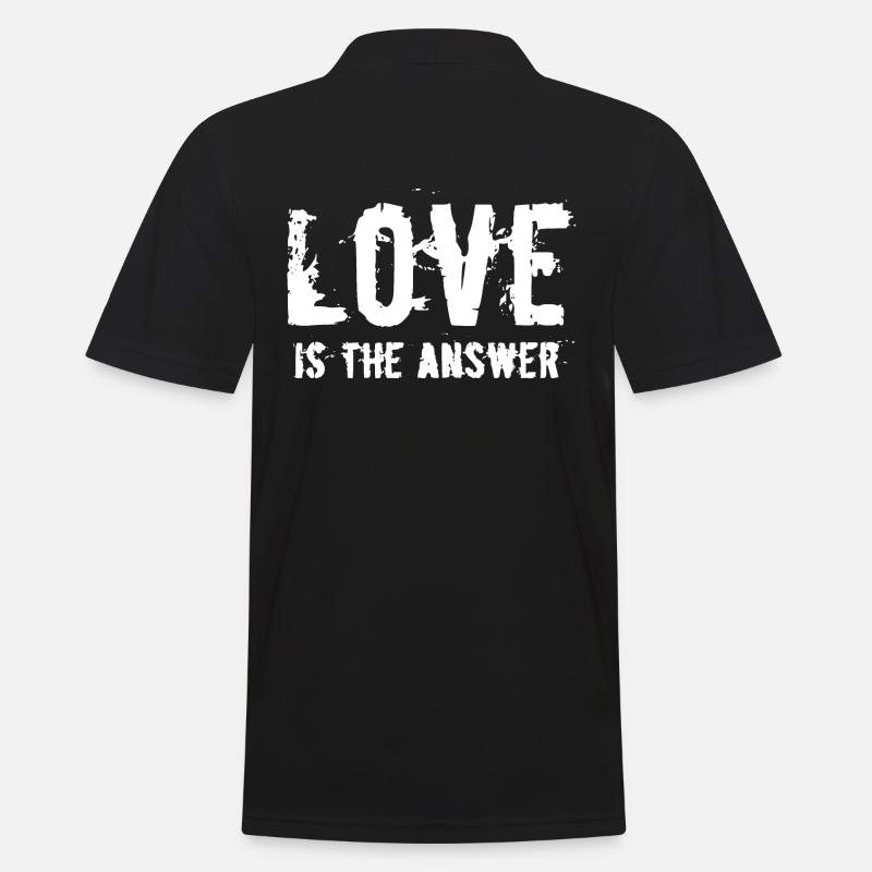 LOVE IS THE ANSWER - Männer Poloshirt - Schwarz