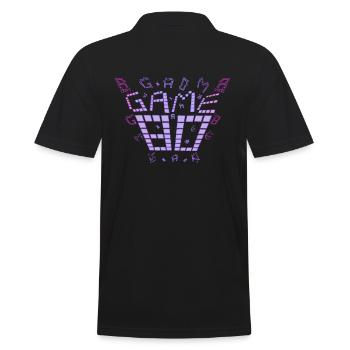 game 80s design purple - Männer Poloshirt - Schwarz - Hinten - Kai (181cm)