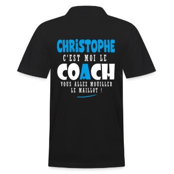 Chrsitophe coach prénom christophe - Polo Homme - noir - Dos - Kai (181cm)
