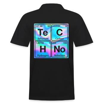 Techno Rave Electro Raver Chemie Periodensystem - Männer Poloshirt - Schwarz - Hinten - Kai (181cm)