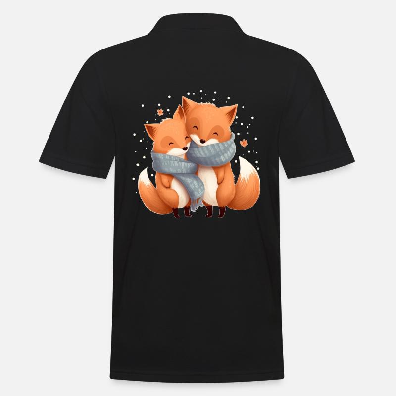 Füchse - Männer Poloshirt - Schwarz