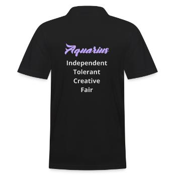 Logo signe astrologique "Verseau" - Polo Homme - noir - Dos - Kai (181cm)