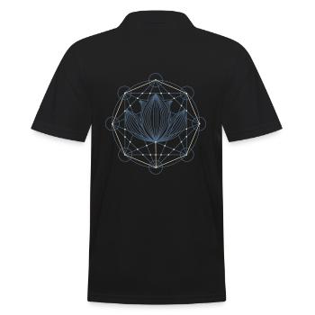 Géométrie sacrée du lotus - Polo Homme - noir - Dos - Kai (181cm)