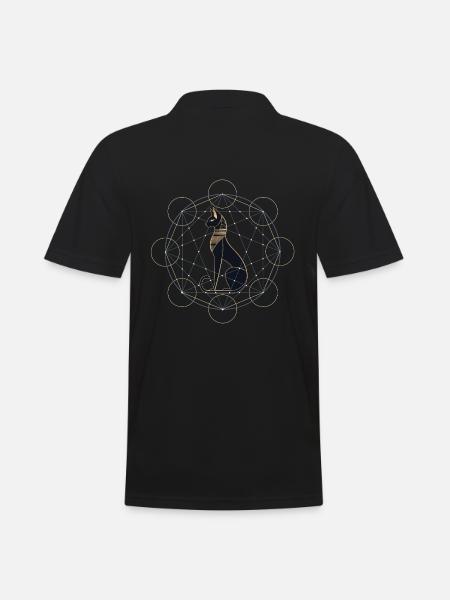 Egyptisk kat hellig geometri - Herre poloshirt - sort
