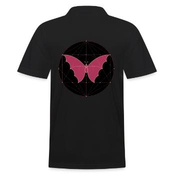 Géométrie sacrée papillon - Polo Homme - noir - Dos - Kai (181cm)