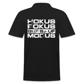 Hokus Pokus Biersauf Modus Party - Männer Poloshirt - Schwarz - Hinten - Kai (181cm)