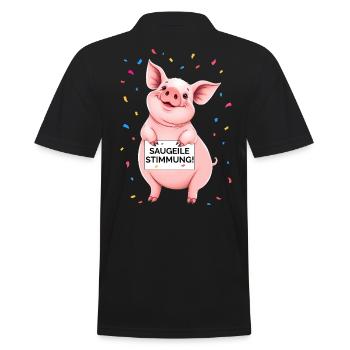 Stimmung Konfetti Karneval Party geil Silvester - Männer Poloshirt - Schwarz - Hinten - Kai (181cm)