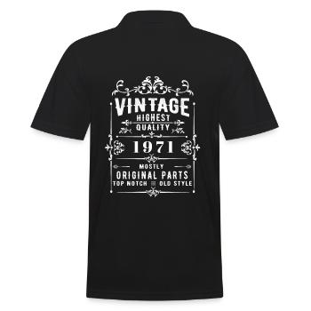 Vintage 1971 Vintage - Men's Polo Shirt - black - Back - Kai (181cm)