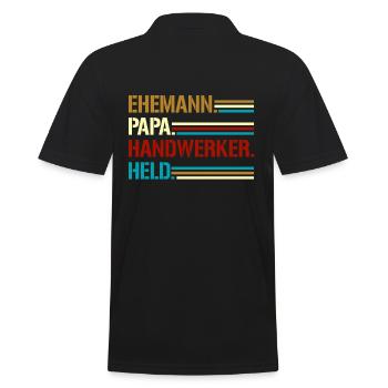 Husband dad artisan hero - Men's Polo Shirt - black - Back - Kai (181cm)