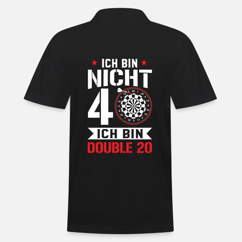 Ich Bin Nicht 40 Ich Bin Double 20 40. Geburtstag - Männer Poloshirt - Schwarz