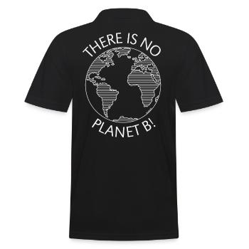 There Is No Planet B! / Earth (Climate Change / W) - Men's Polo Shirt - black - Back - Kai (181cm)