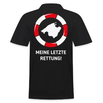 Meine Letzte Rettung! (Mallorca / Urlaub / NEG) - Männer Poloshirt - Schwarz - Hinten - Kai (181cm)