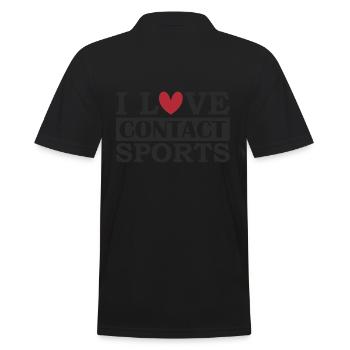 I love contact sports - Men's Polo Shirt - black - Back - Kai (181cm)