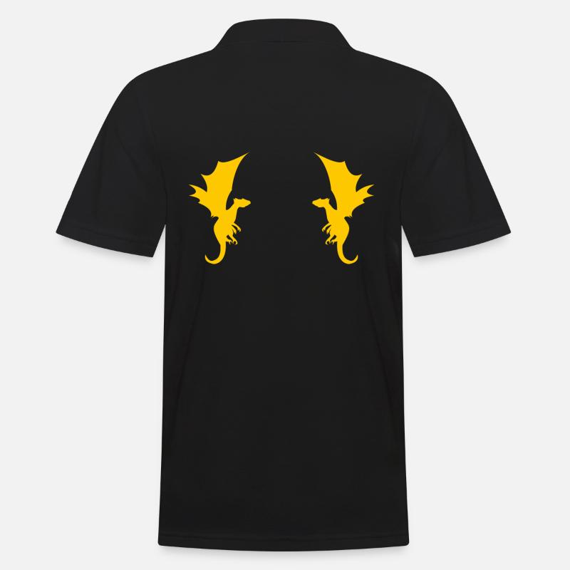 Drache Drachen Muster - Männer Poloshirt - Schwarz