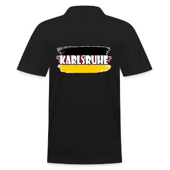Karlsruhe Deutschland Flagge - Männer Poloshirt - Schwarz - Hinten - Kai (181cm)