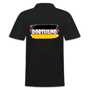 Dortmund Deutschland Flagge - Männer Poloshirt - Schwarz - Hinten - Kai (181cm)