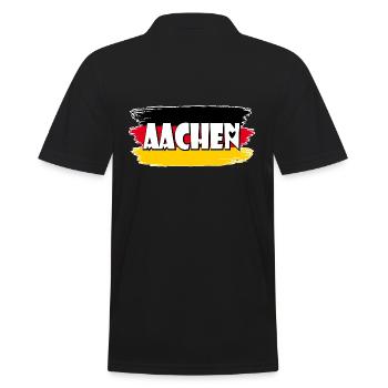 Aachen Deutschland Flagge - Männer Poloshirt - Schwarz - Hinten - Kai (181cm)