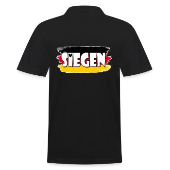 Siegen City Germany Flag - Men's Polo Shirt - black - Back - Kai (181cm)