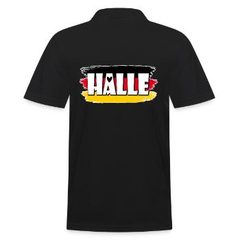 Hall, City, Germany, Flag - Men's Polo Shirt - black - Back - Kai (181cm)