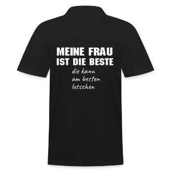 Meine Frau ist die Beste - Männer Poloshirt - Schwarz - Hinten - Kai (181cm)