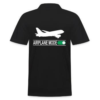 Airplane Mode - Männer Poloshirt - Schwarz - Hinten - Kai (181cm)