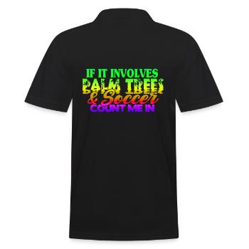 Beach Football Sayings - Men's Polo Shirt - black - Back - Kai (181cm)