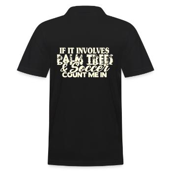Beach Football Sayings - Men's Polo Shirt - black - Back - Kai (181cm)