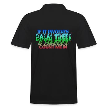 Beach Football Sayings - Men's Polo Shirt - black - Back - Kai (181cm)