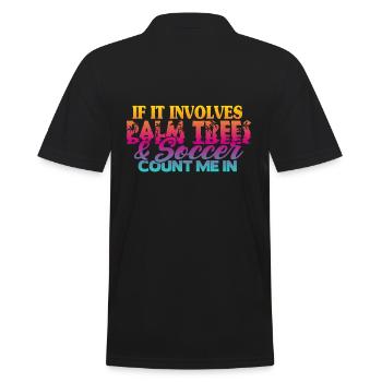 Beach Football Sayings - Men's Polo Shirt - black - Back - Kai (181cm)