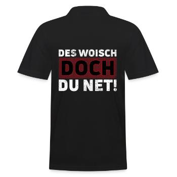 Des Woisch doch Du net. Alemannischer Dialekt - Männer Poloshirt - Schwarz - Hinten - Kai (181cm)