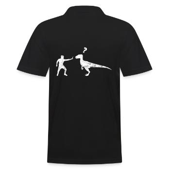 Velociraptor Dinosaurier - Männer Poloshirt - Schwarz - Hinten - Kai (181cm)