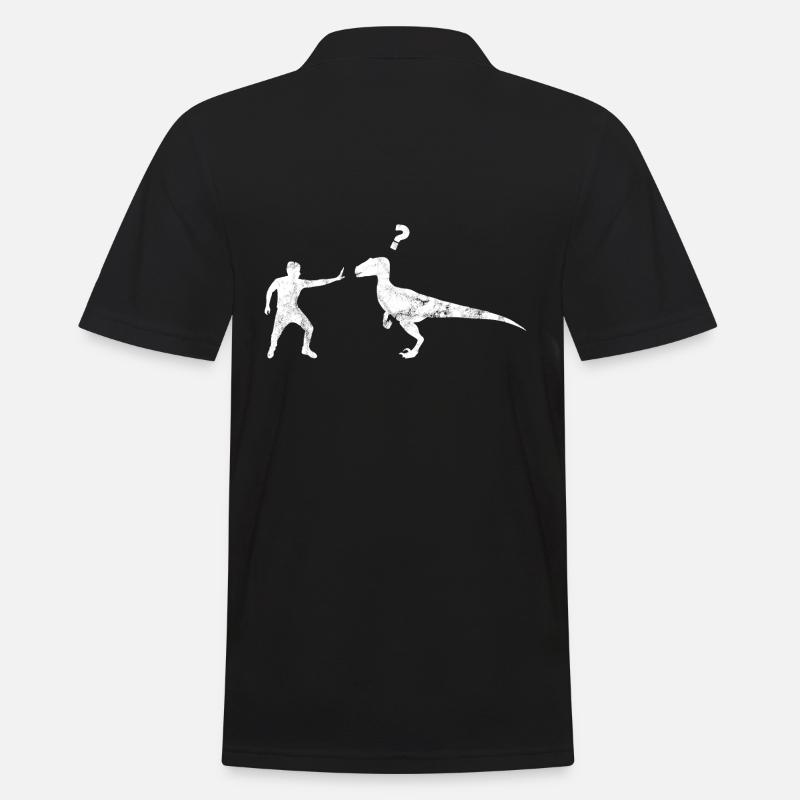 Velociraptor Dinosaurier - Männer Poloshirt - Schwarz