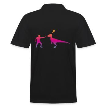 Velociraptor Dinosaurier - Männer Poloshirt - Schwarz - Hinten - Kai (181cm)