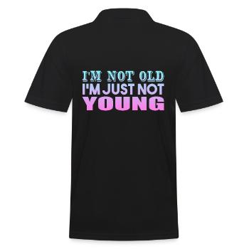 I'm not Old I'm Just Not Young - Männer Poloshirt - Schwarz - Hinten - Kai (181cm)