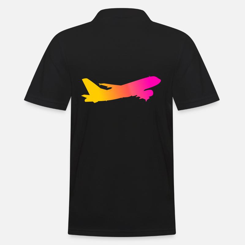 Flugzeug - Männer Poloshirt - Schwarz