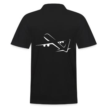 Flugzeug - Männer Poloshirt - Schwarz - Hinten - Kai (181cm)