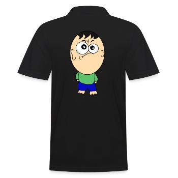 Lustige Bilder mit riesen Kopf - Männer Poloshirt - Schwarz - Hinten - Kai (181cm)