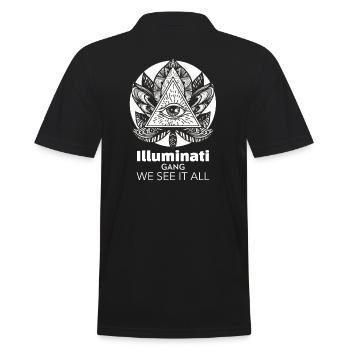 ILLUMINATI GANG - Men's Polo Shirt - black - Back - Kai (181cm)