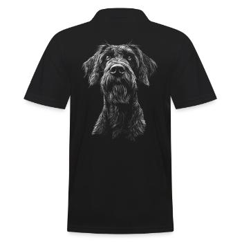 German Wirehaired Portrait Hunting Dogs Dogs Hunter - Men's Polo Shirt - black - Back - Kai (181cm)