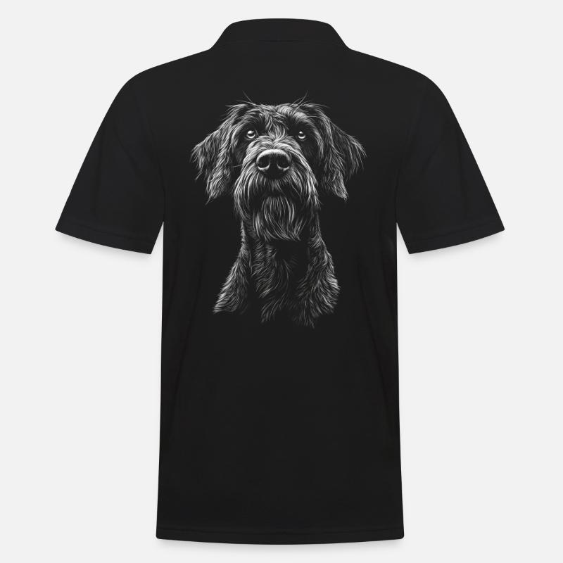 Deutsch Drahthaar Portrait Jagdhunde Hunde Jäger - Männer Poloshirt - Schwarz