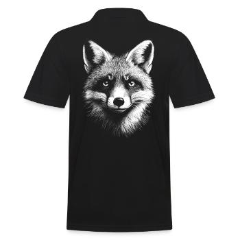 Fox Portrait Wild Animal Forest Animal Foxes Animals - Men's Polo Shirt - black - Back - Kai (181cm)