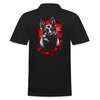 German Shepherd Portrait Dog Sport Dogs - Men's Polo Shirt - black - Back - Kai (181cm)