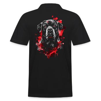 Rottweiler Portrait Chien Sport Chien Chien - Polo Homme - noir - Dos - Kai (181cm)