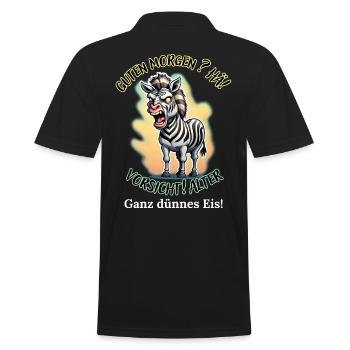 Good morning? Huh! Beware of old very thin ice - Men's Polo Shirt - black - Back - Kai (181cm)