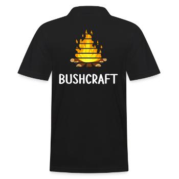 bushcraft fireplace outdoor shelter wildlife - Men's Polo Shirt - black - Back - Kai (181cm)